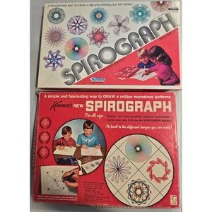 Lot of 2 Vintage Kenner Spirograph Sets No 401 1967 and No 14210 1980